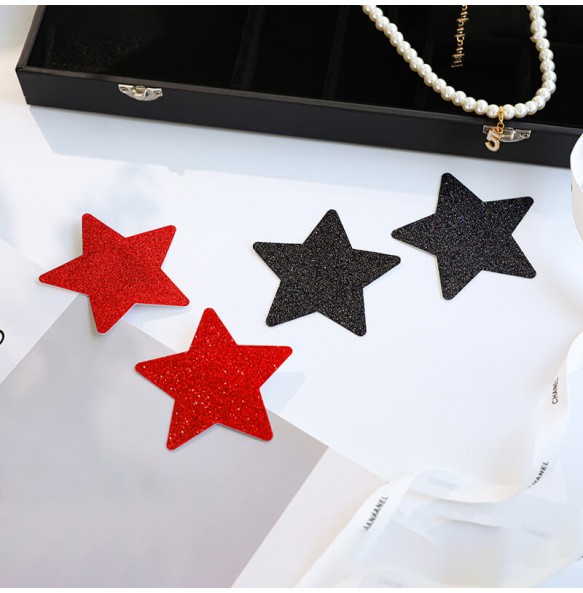 FEE ET MOI - Nipple Sticker Accessories (Black Star-shaped)